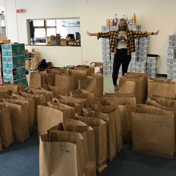 Rows of Dare to Care care packages